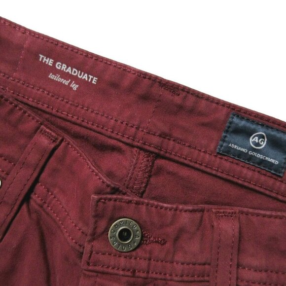 NWT AG Adriano Goldschmied Graduate in Antique Carmine Tailored Pants 31 x 34 - Picture 5 of 9
